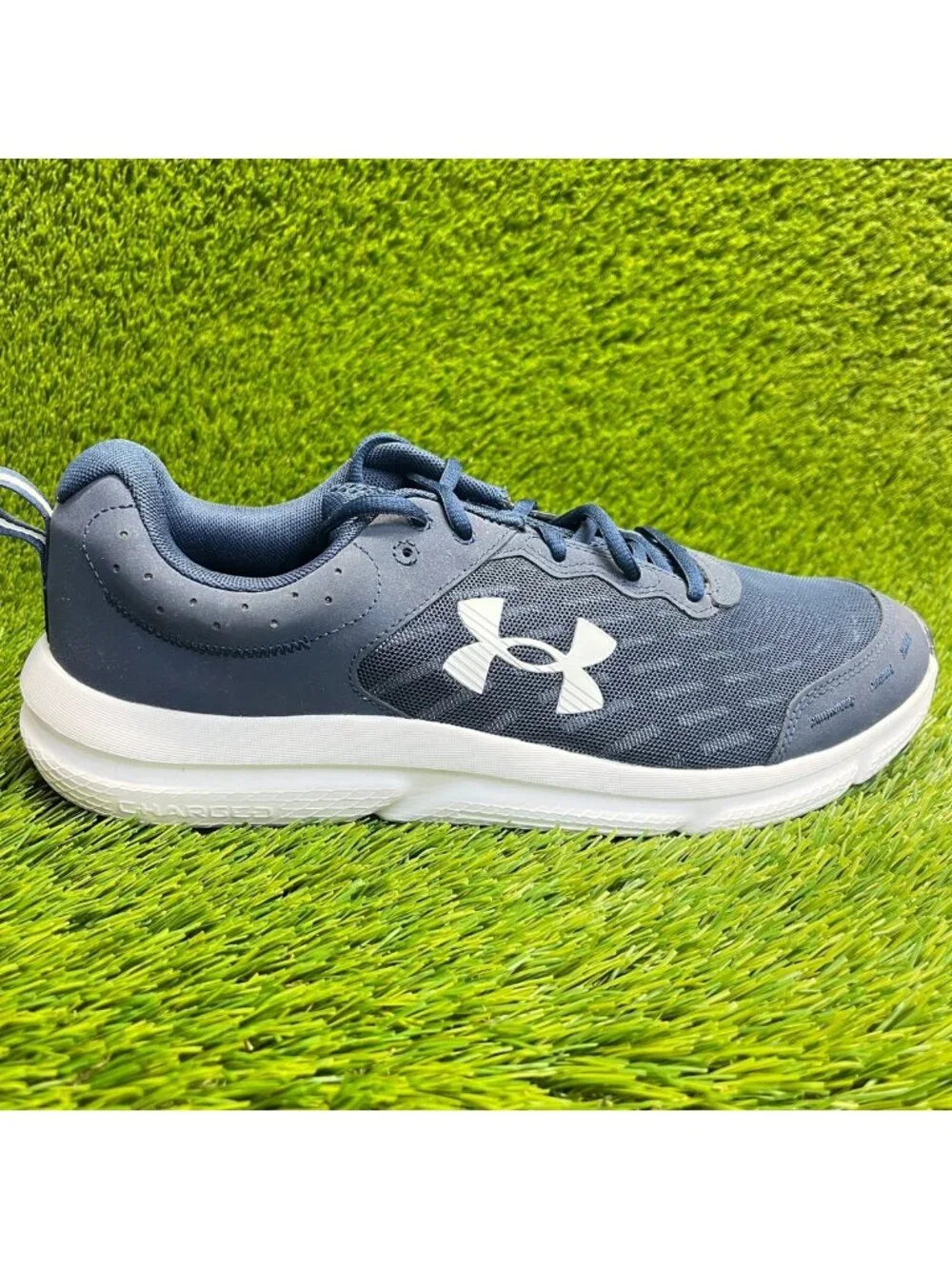 Under Armour Charged Assert 10 Mens Size 12 Blue Athletic Running Shoes Sneakers